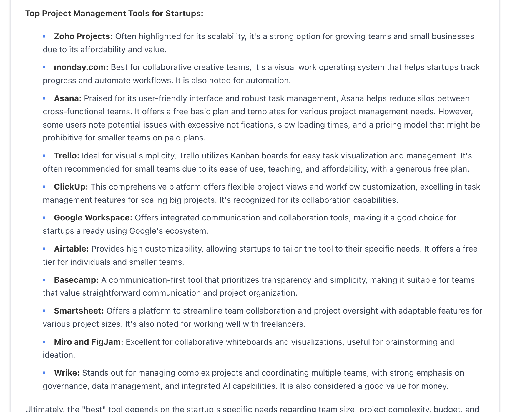 Example of AI response generated by Gemini based on Query Fan-out and multiple sources