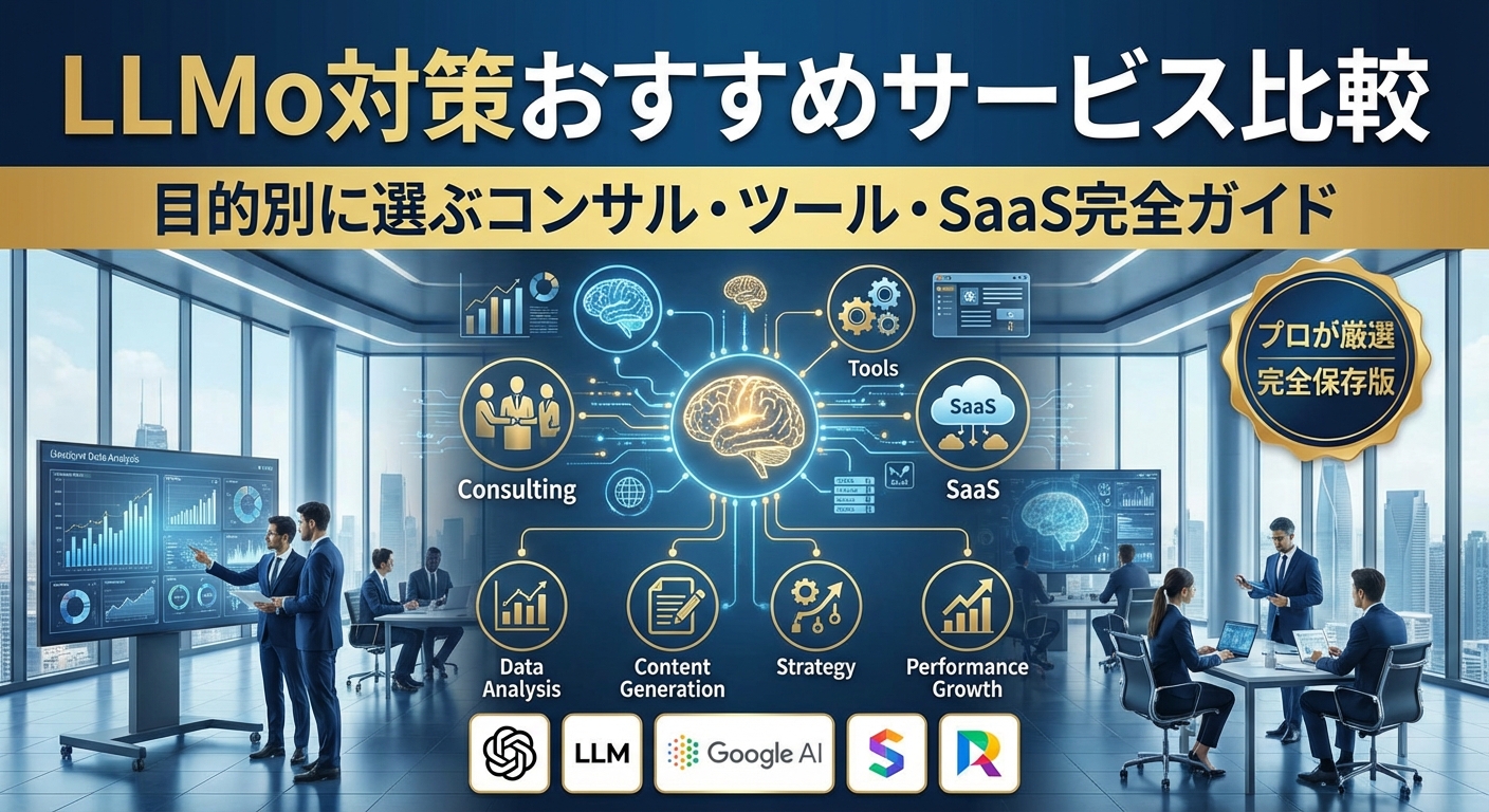 LLMO対策おすすめサービス比較|目的別に選ぶコンサル・ツール・SaaS完全ガイド