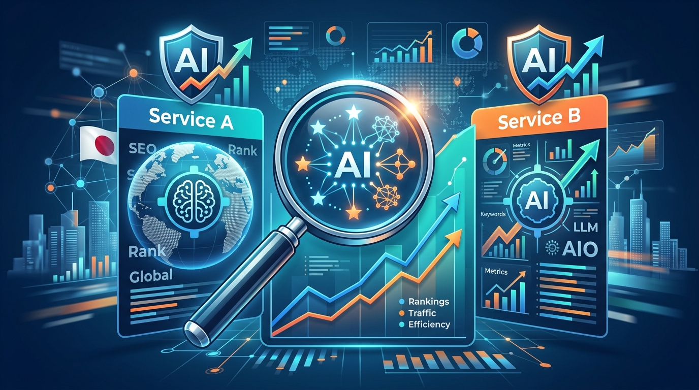 AI検索対策サービスを比較!英語対応やLLMO・AIO対応の選び方とは? - サムネイル