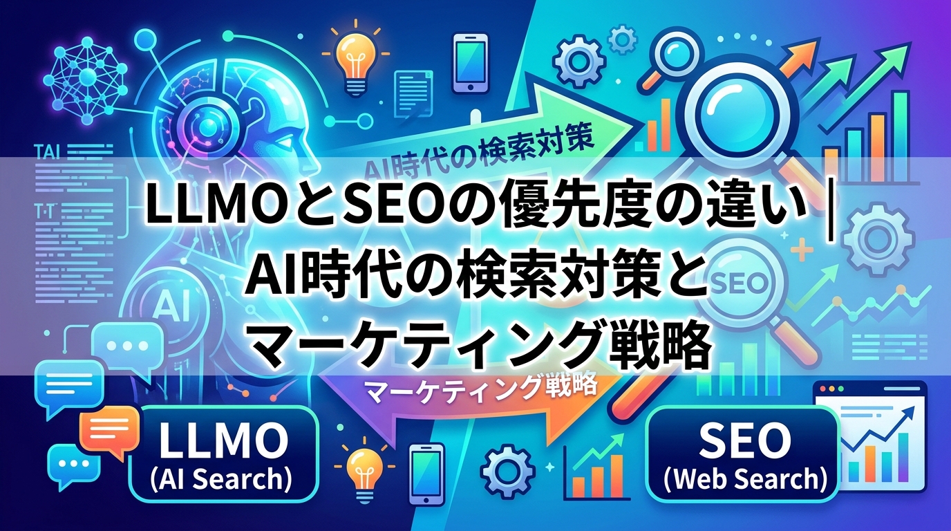 LLMOとSEOの優先度の違い｜AI時代の検索対策とマーケティング戦略 - サムネイル